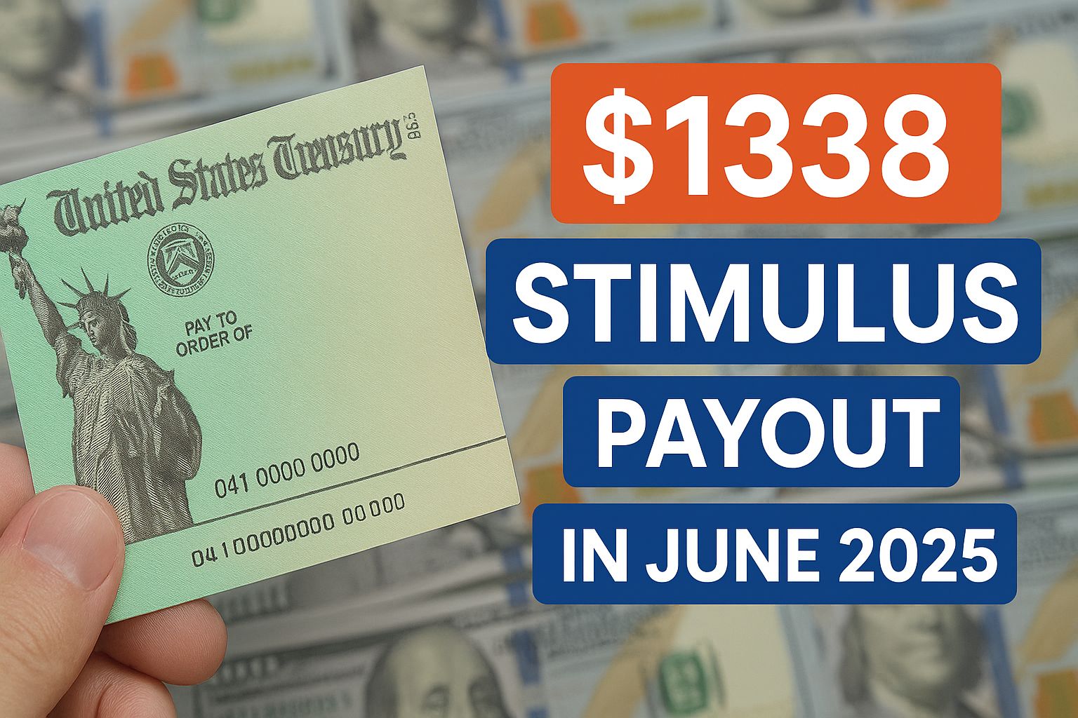 $1,338 stimulus payout in June 2025