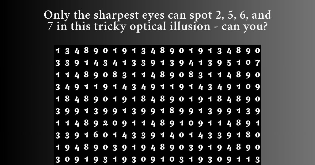 Only the sharpest eyes can spot 2, 5, 6, and 7 in this tricky optical illusion - can you?