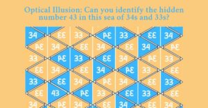 Optical Illusion: Can you identify the hidden number 43 in this sea of 34s and 33s?