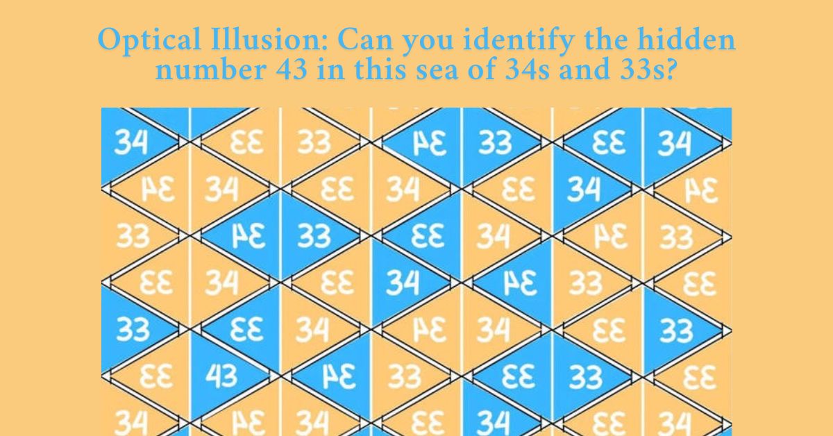 Optical Illusion: Can you identify the hidden number 43 in this sea of 34s and 33s?