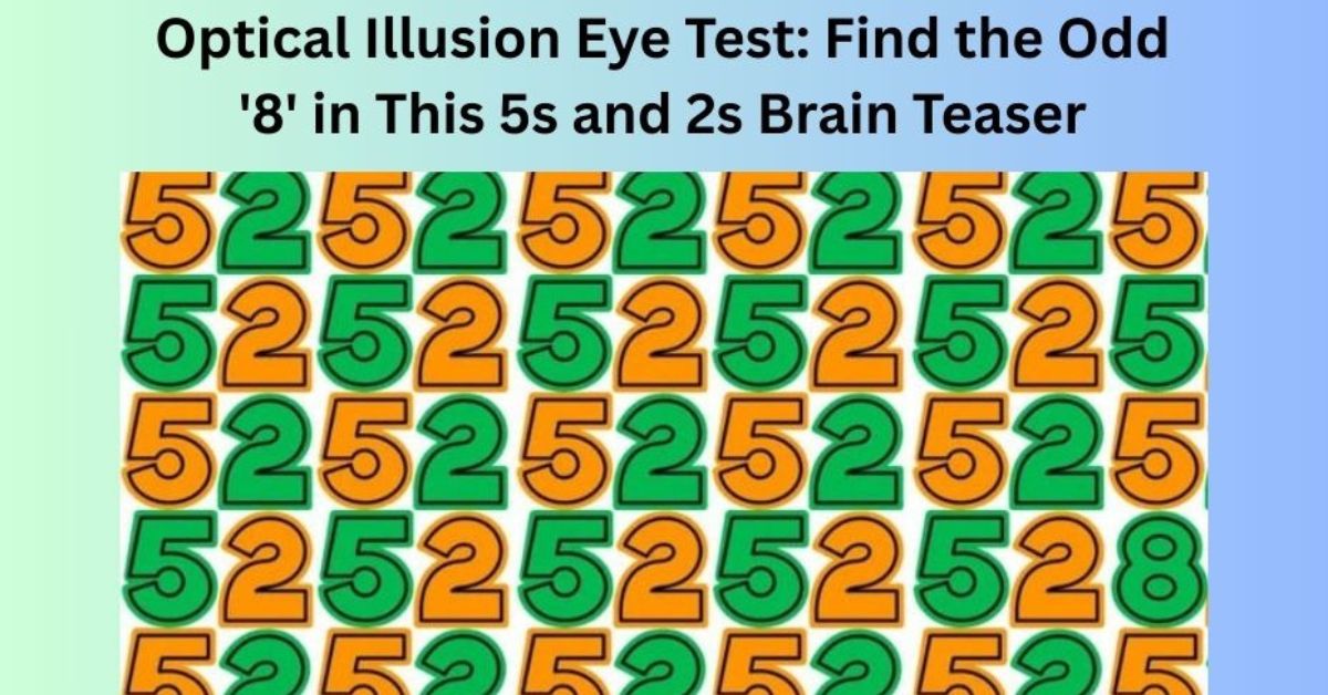 Optical Illusion Eye Test: Find the Odd '8' in This 5s and 2s Brain Teaser