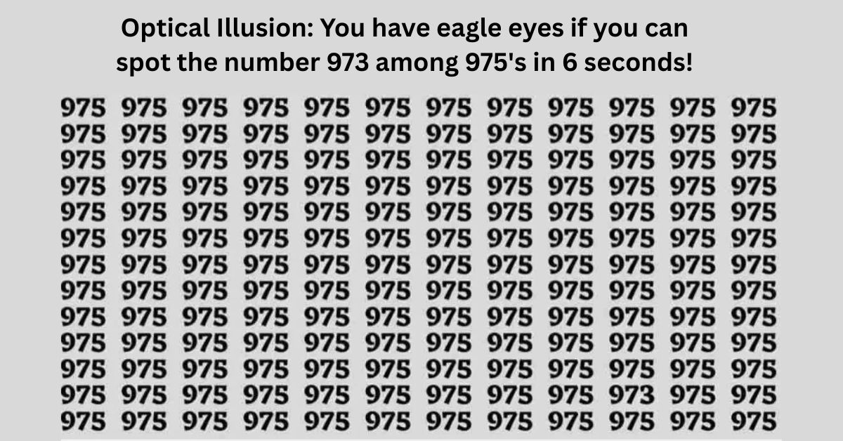 Optical Illusion: You have eagle eyes if you can spot the number 973 among 975's in 6 seconds!