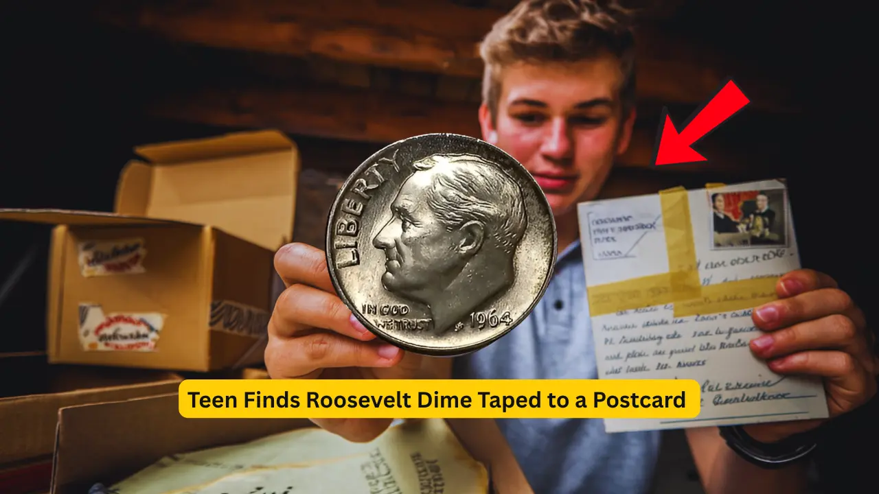 Teen Finds Roosevelt Dime Taped to a Postcard — Experts Say It’s Worth $600,000